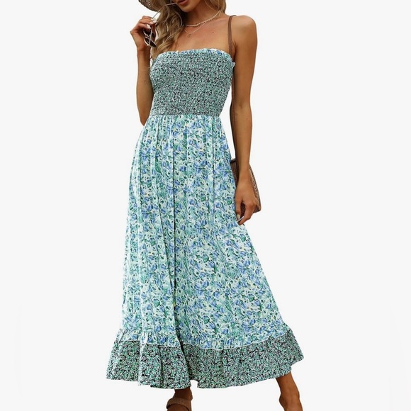 Kojooin Dresses & Skirts - Kojooin Strapless Floral Maxi Dress